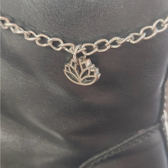 Black Leather Ankle Boots with Blue Laces - Picture 5 of 8